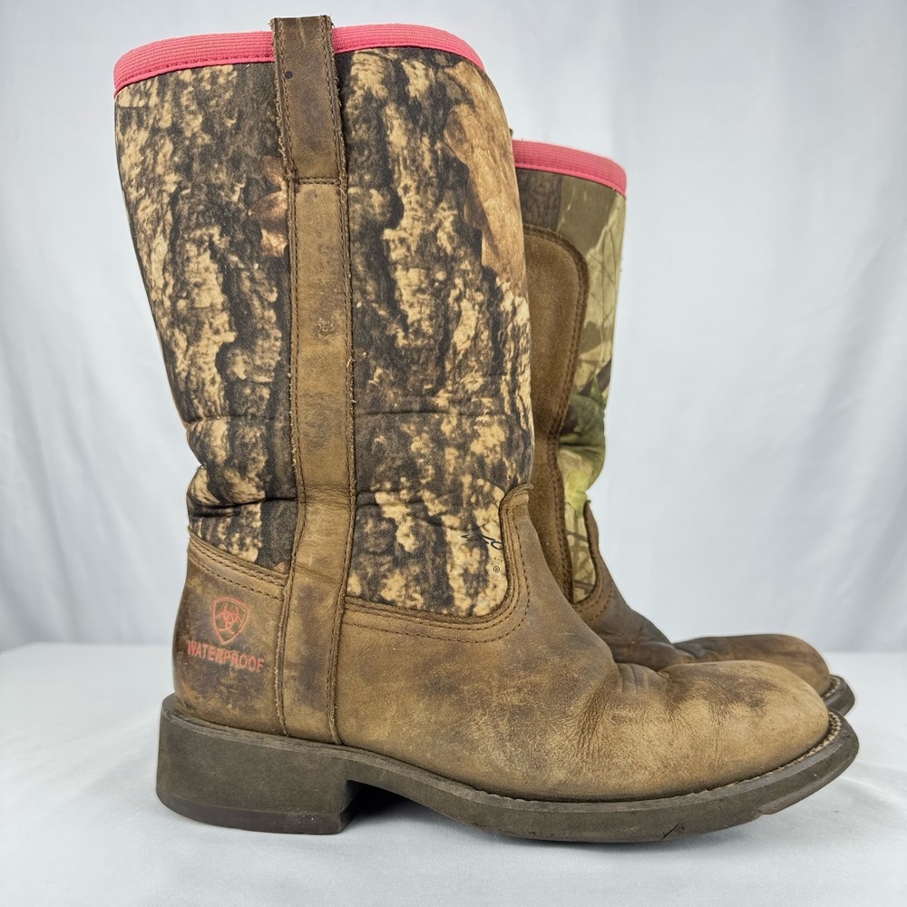 Ariat Fat Baby All Weather Pink Camo Western Boots - Picture 6 of 7